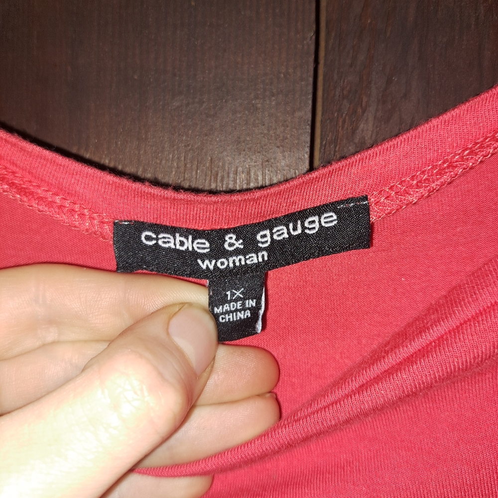 🙂3/15 Cable and Gauge woman's shirt 1x🌹🌼🌺 - Picture 4 of 6